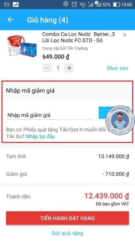 Mã giảm giá Tiki CẬP NHẬT mới nhất trên ứng dụng/ app - giỏ hàng