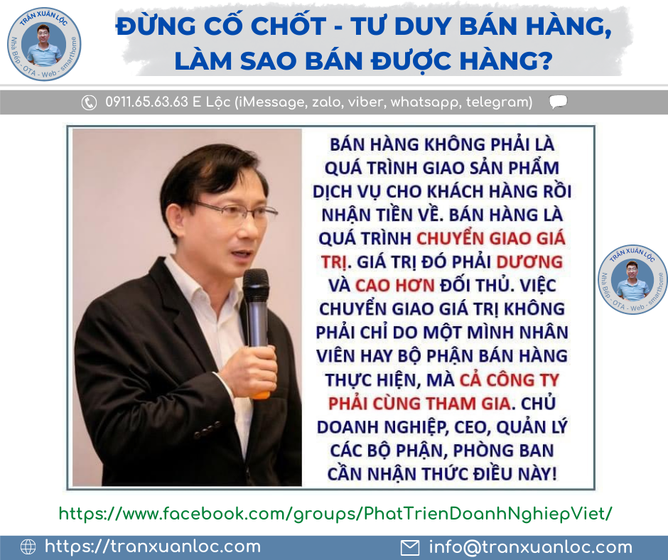 Dung Co Chot Tu Duy Ban Hang Lam Sao Ban Duoc Hang Can Duoc Thay Doi Chuyen Giao Gia Tri