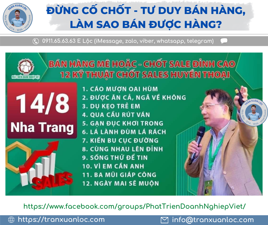 Dung Co Chot Tu Duy Ban Hang Lam Sao Ban Duoc Hang Can Duoc Thay Doi Su Kien Nha Trang 14 08 2022