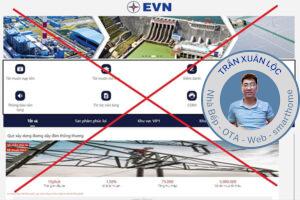 Lại xuất hiện trang web giả mạo thương hiệu EVN để lừa người dùng